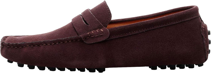 Jamron Herren Wildleder Penny Loafers Gemütlich Fahrende Schuhe Mokassin Slippers 42 EU Kaffee, 42 E