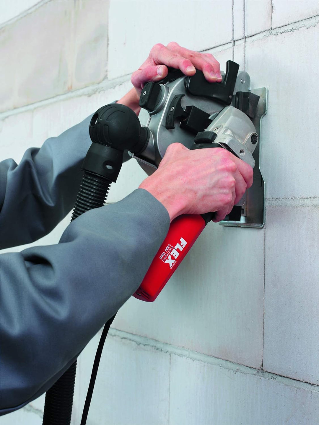 Flex Mauerschlitzer MS 1706 FR Set (schiebender, ziehender Schnitt, Schnitttiefe 0-35 mm, Nutbreite