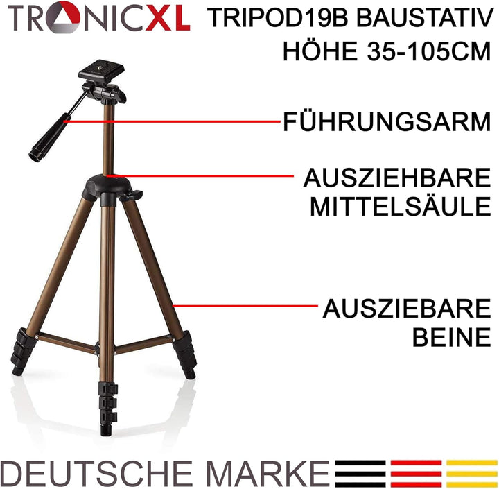 TronicXL Tripod 19B 105cm Baustativ Stativ Laser Nivelliergerät Linienlaser Kreuzlinienlaser kompati