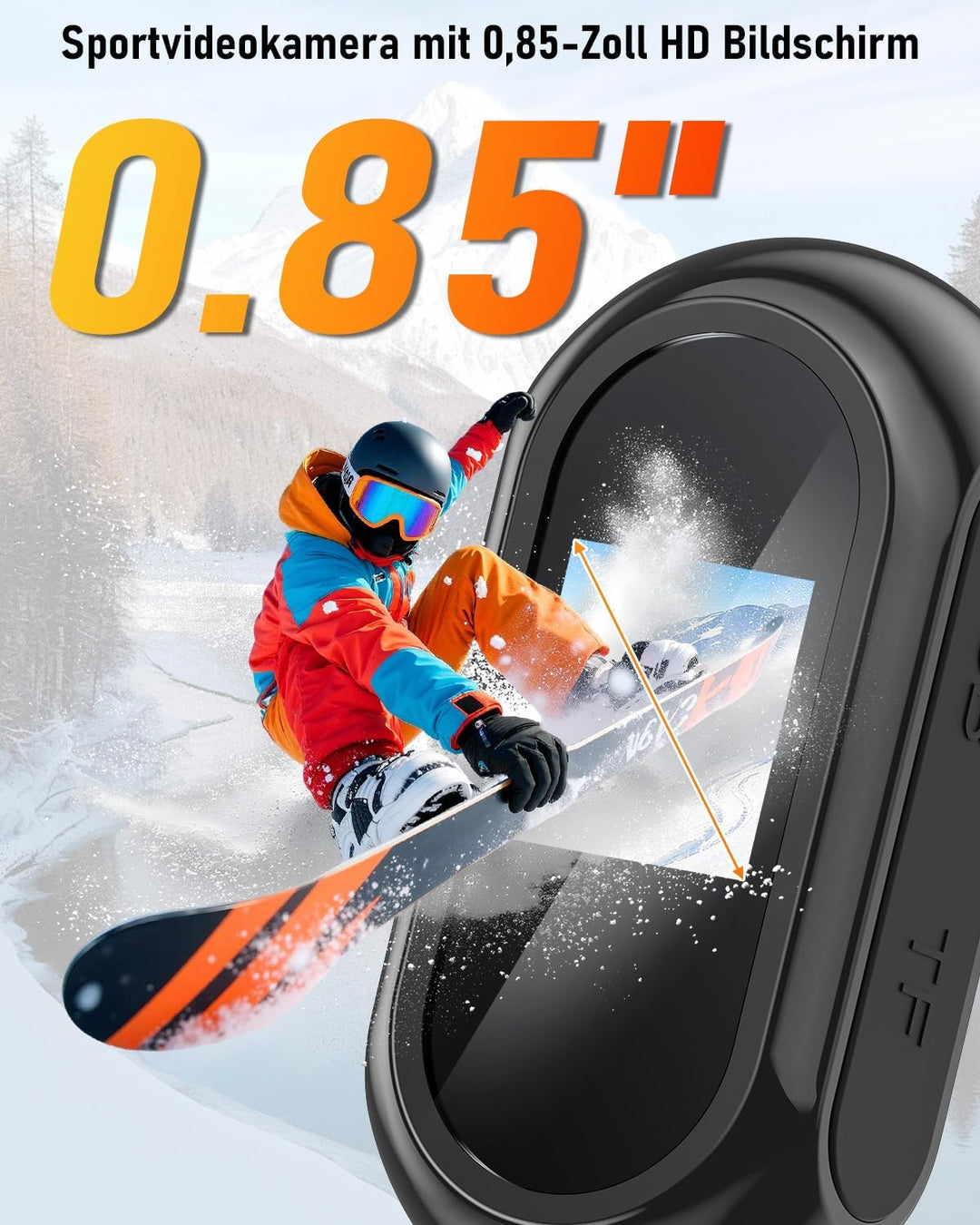 Action Cam 2K, Mini Bodycam Körperkamera, 120°Action Camera Helmkamera Motorrad Fahrrad, Tragbare PO