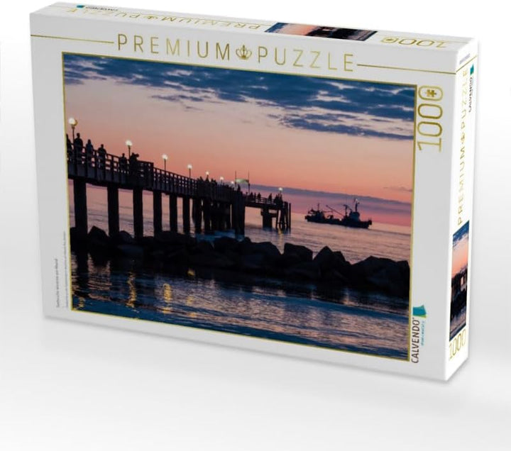 CALVENDO Puzzle Seebrücke Wustrow am Abend 1000 Teile Lege-Grösse 64 x 48 cm Foto-Puzzle Bild von Ri