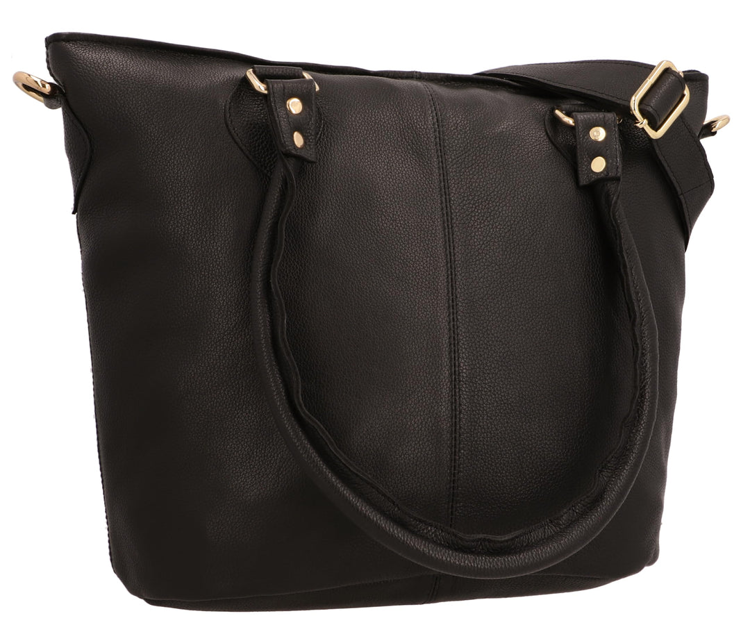 Gusti Shopper Leder - Therese Handtasche Damen Umhängetasche Vintage mit Reissverschluss Shopper Led