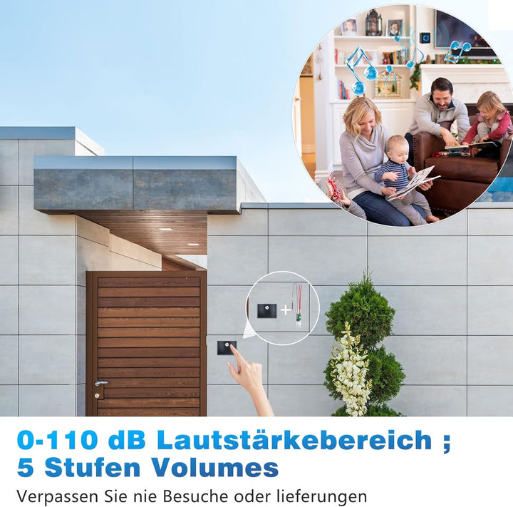Satisure Funksignal Weiterleitung, 3 Empfänger 1 Sender Türklingel Weiterleitung Funk Klingelanlagen