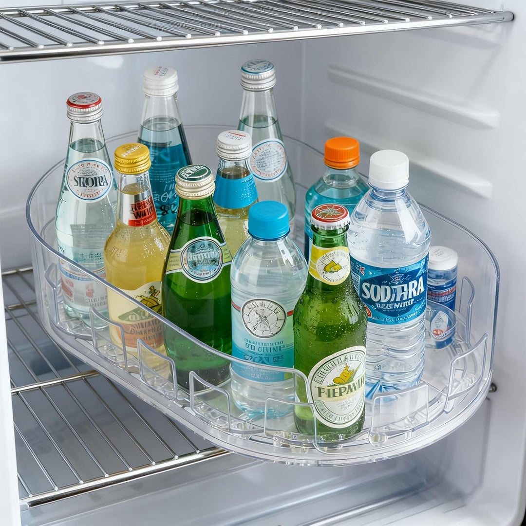1 Stück Lazy Susan Drehteller Kühlschrank, 360° Drehbarer Kleiner Drehteller Organizer Transparent D