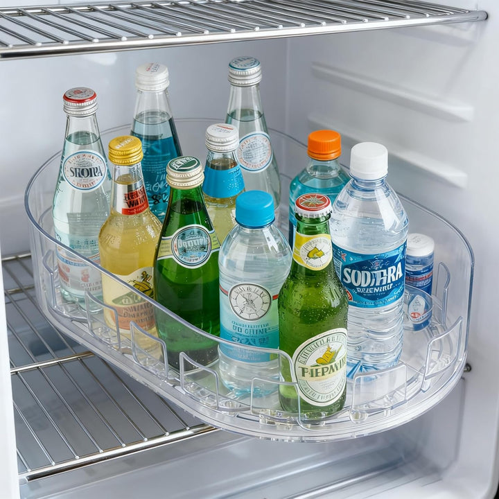 1 Stück Lazy Susan Drehteller Kühlschrank, 360° Drehbarer Kleiner Drehteller Organizer Transparent D