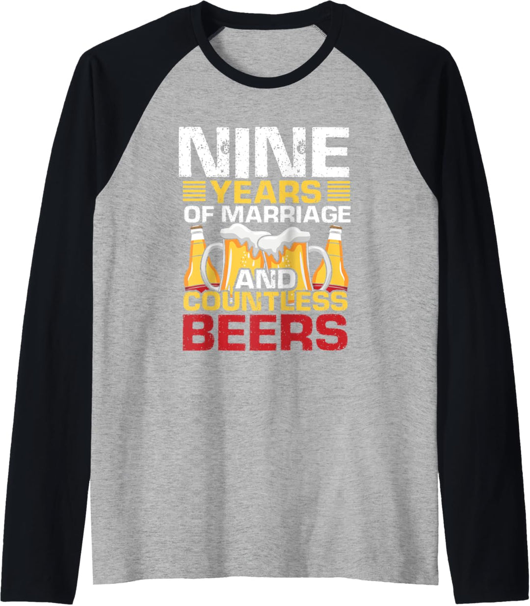 9th Wedding Anniversary Gifts for Him Her Husband Couples Raglan