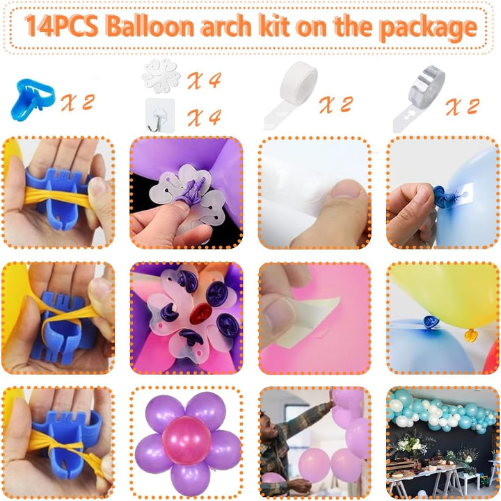 Luftballonpumpe Elektrische, 600W Elektrische Ballonpumpe Kit mit 14 Ballongirlande Kits, 2 Inflatio