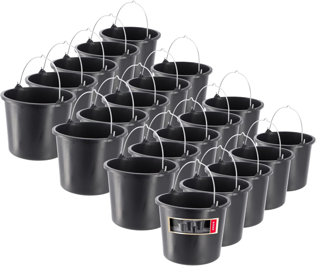 KADAX Baueimer aus Kunststoff, 5l, Mörteleimer für Garten, Baustelle, Eimer mit Griff, Wassereimer,
