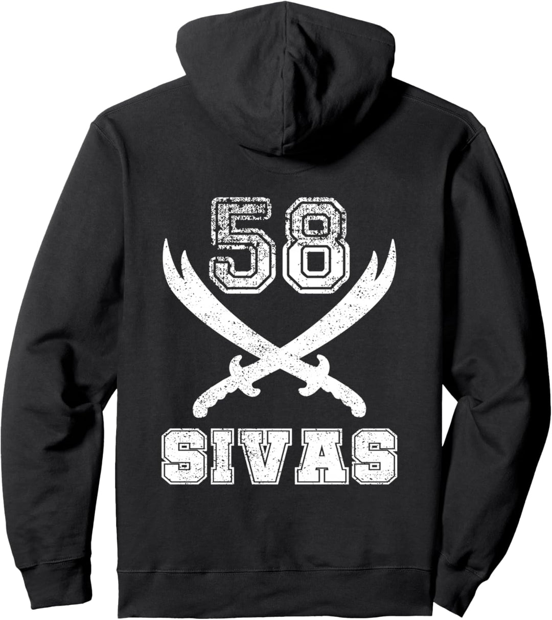 Sivas 58 Nummernschild Zülfikar Memleket Geschenk Türkei Pullover Hoodie