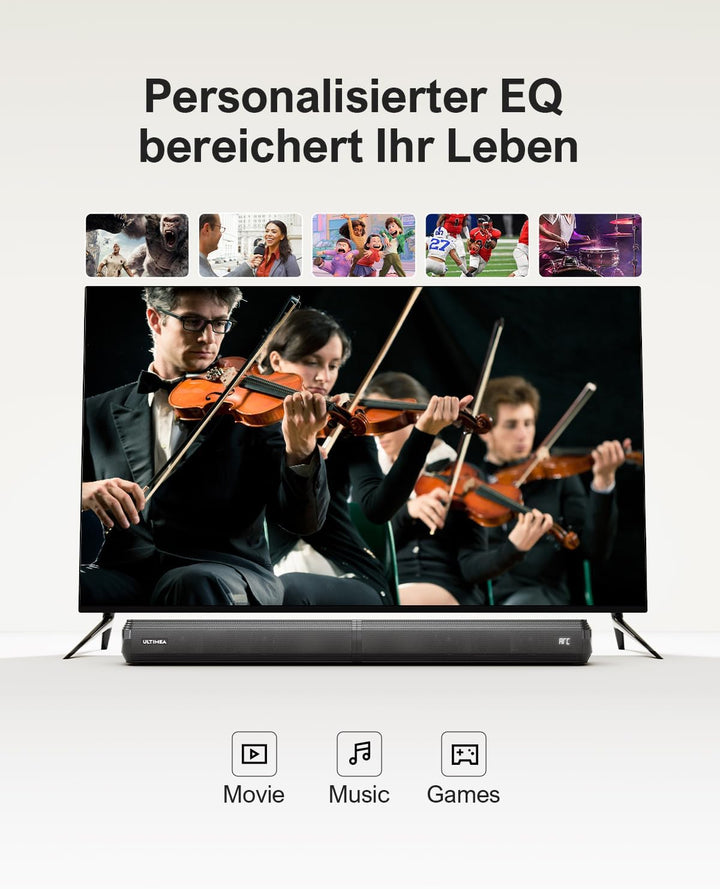 ULTIMEA 2.2-Kanal Soundbar für TV Geräte, teilbare 2-in-1 Soundbar für Fernseher, Bluetooth 5.3 TV-S
