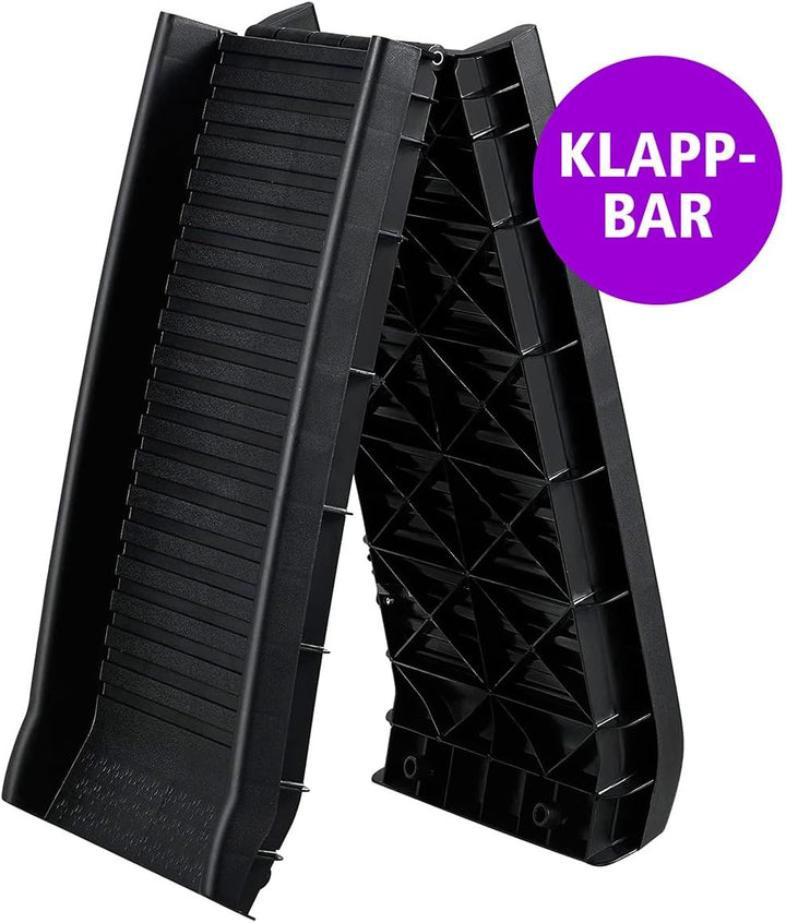 VOZZY® Auto Kofferraumrampe klappbar Hunderampe max75kg Sicher, Schonend,156x40cm Hundetreppe aus Ku