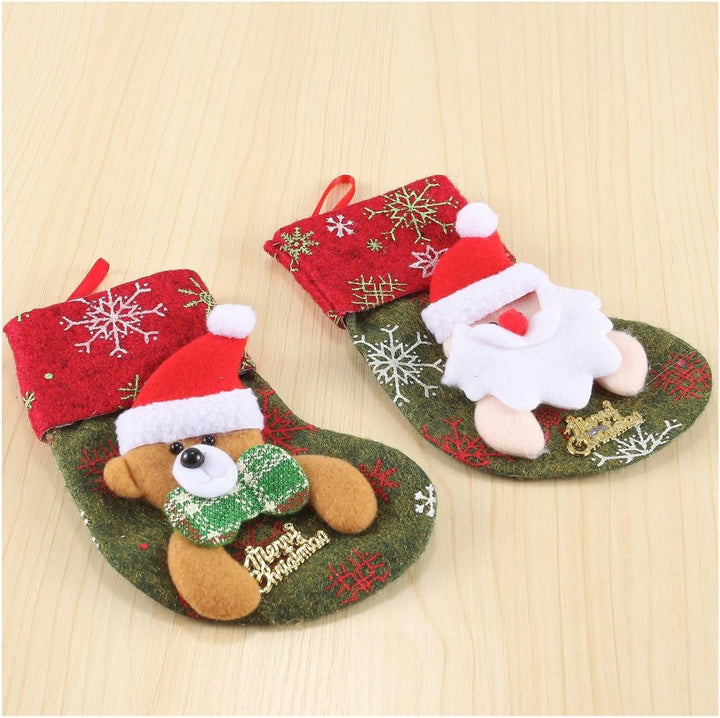 JOYIN 12 Stück Mini Weihnachtsstrumpf - 3D Nikolausstrumpf -Nikolausstiefel für Weihnachtsdekoration