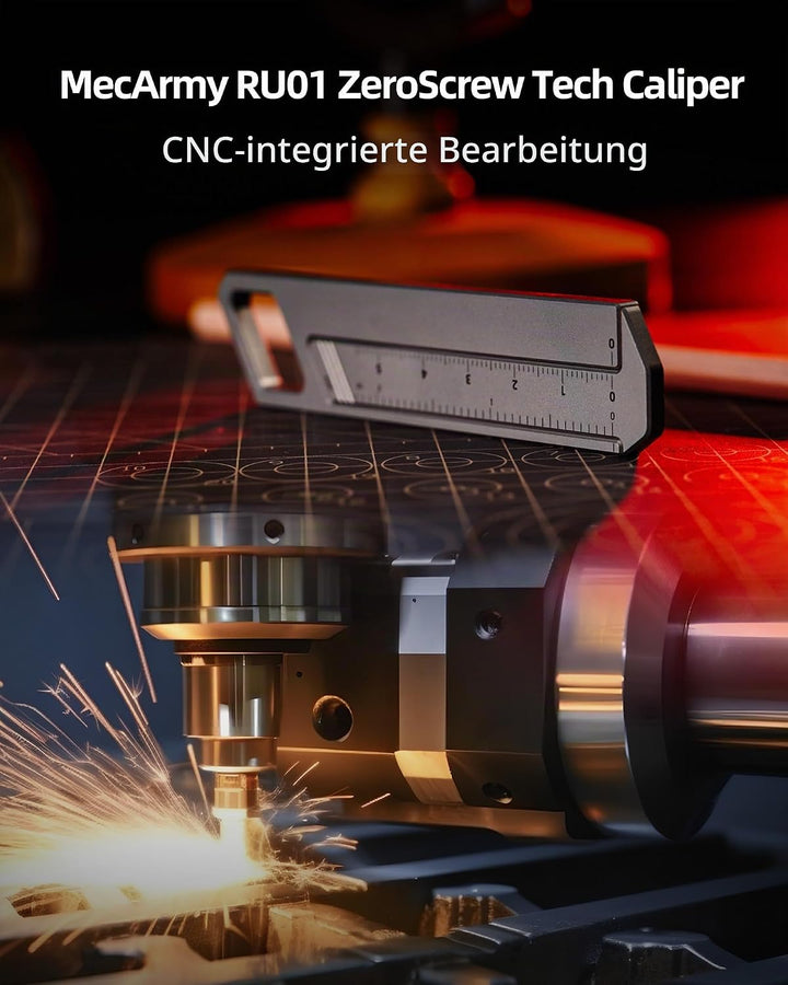 MecArmy RU01 Multifunktionaler Messschieber mit Lineal für Arbeit und Studium, kleiner EDC-Messschie