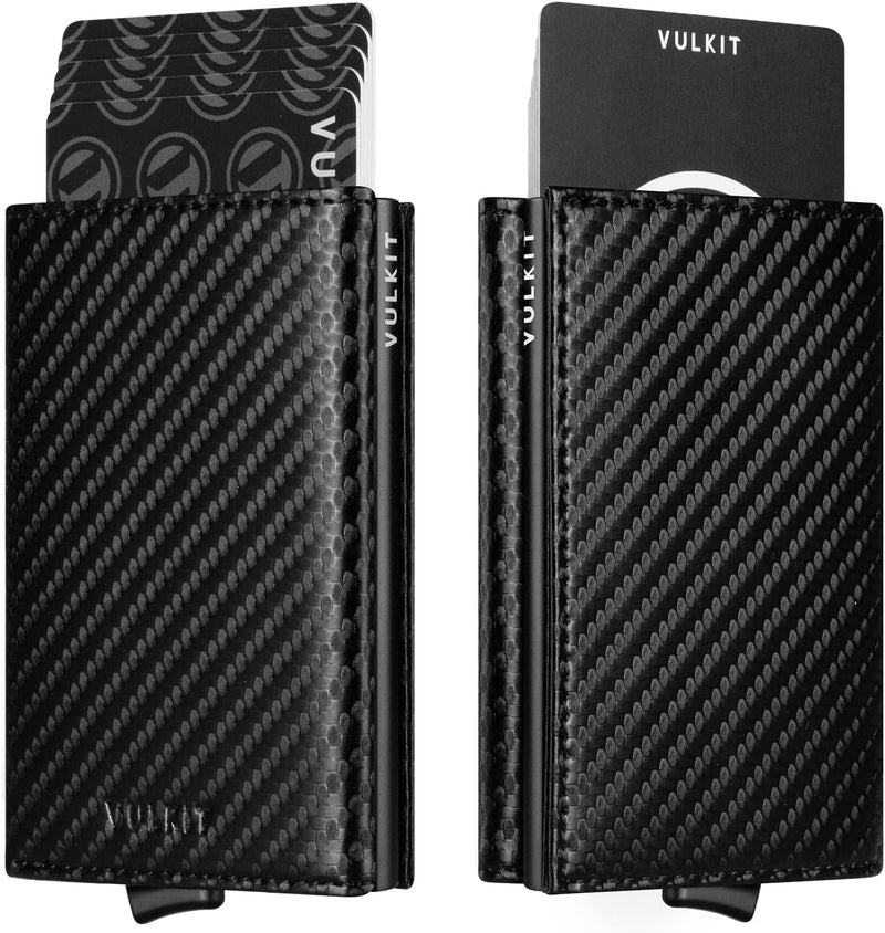VULKIT Kreditkartenetui für Herren, Pop-up-Kartenetui, RFID-blockierendes Leder-Kartenetui mit Gelds