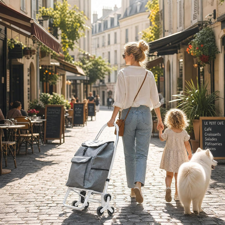 Ersatztasche für Einkaufswagen, 40L Einkaufswagen Tasche Faltbare Einkaufstasche aus Oxford-Stoff mi