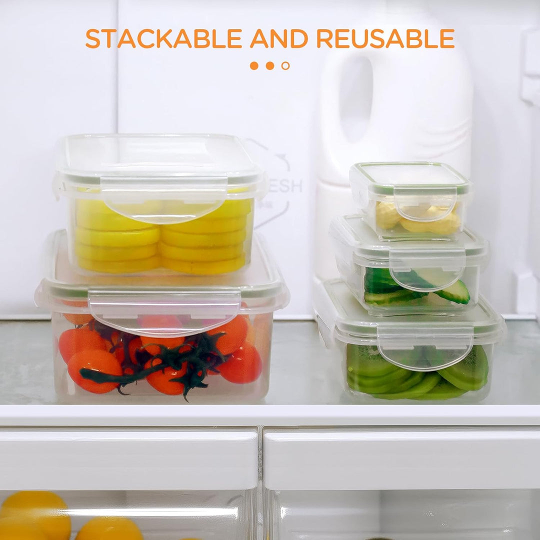 AiQInu Frischhaltedosen Mit Deckel 7PCS, BPA-Frei PP(3.8L+2.5L+1.5L+1L+0.5L+0.24L+0.12L) Plastik Vor