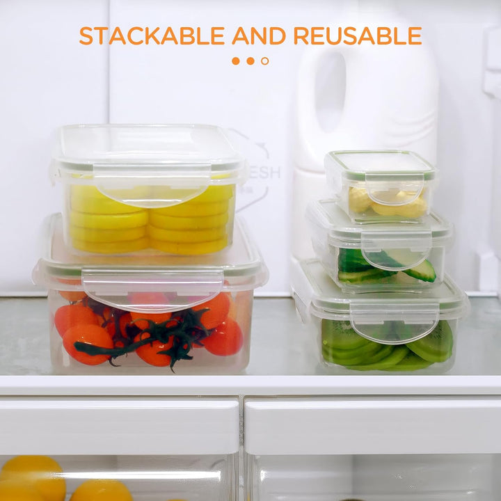 AiQInu Frischhaltedosen Mit Deckel 7PCS, BPA-Frei PP(3.8L+2.5L+1.5L+1L+0.5L+0.24L+0.12L) Plastik Vor
