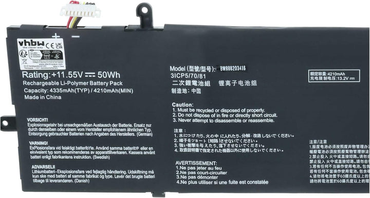 vhbw Akku kompatibel mit Asus ZenBook 14 UX433FN-N5230R, UX433FQ-A5032R, UX433FQ-A5032T Notebook (42