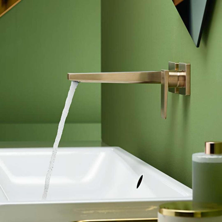 hansgrohe Wasserhahn Metropol, Unterputz Armatur für Wandmontage, Auslauf 22,5 cm, Polished Gold Opt