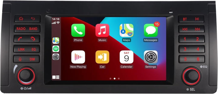 LXKLSZ Autoradio für BMW E39 E53 5er X5 M5 Kompatibel mit drahtlos Carplay/Android Auto mit 7 Zoll I