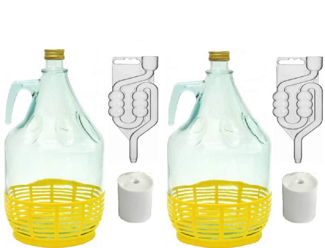 SET 8tlg. FLASCHE GÄRBALLON + STOPFEN + GÄRRÖHRCHEN + SCHRAUBVERSCHLUSS 5L BDP5Z