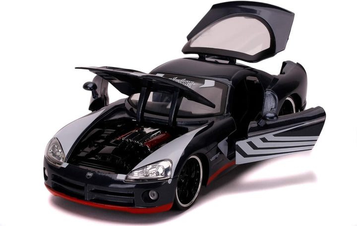 Jada Toys 253225015 Marvel, 2008 Dodge Viper, SRT10, Spielzeugauto, Türen, Kofferraum, Motorhaube zu