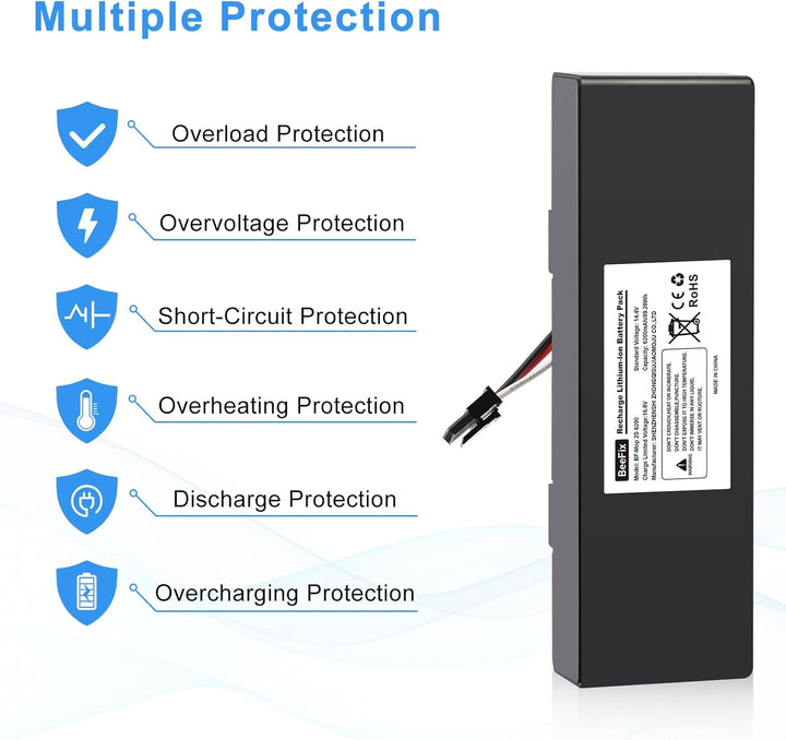 6200mAh Ersatzakku für Xiaomi Mop 2S / Mop Pro/Mop P, 14.4V Li-ion Akku STYTJ02YM Batterie Staubsaug