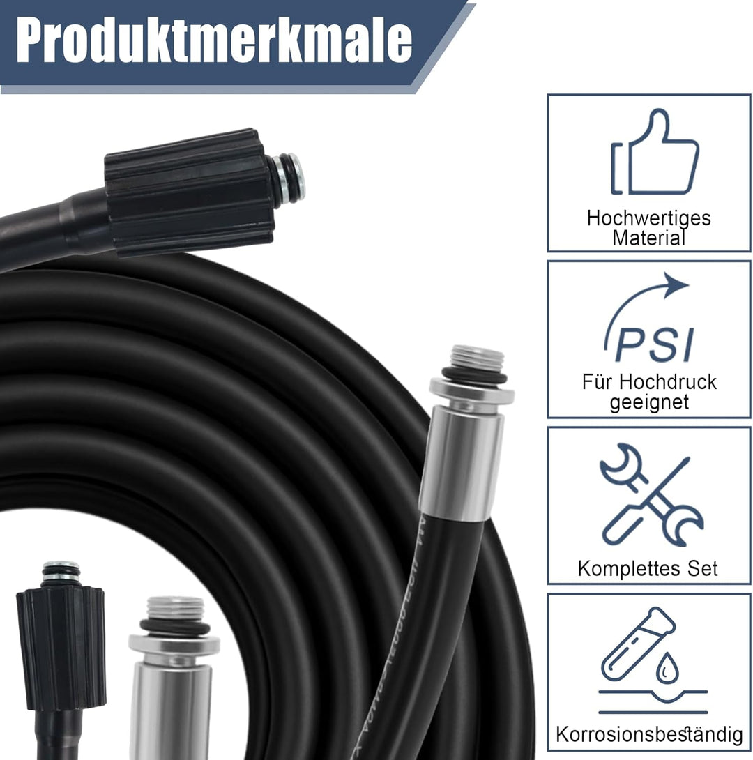 Rohrreinigungsschlauch 20m, 180bar,60°C, Kompatibel mit Kärcher K2, K3, K4, K5, K6, K7 Hochdruckrein