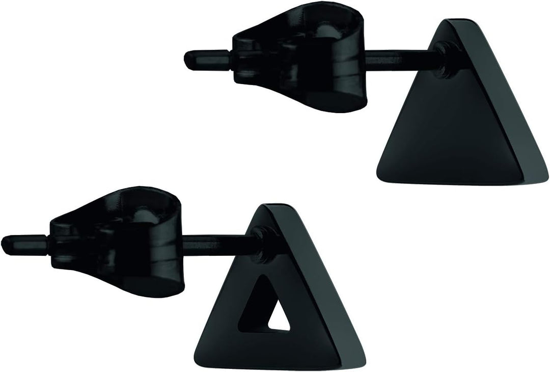 LIEBESKIND BERLIN Damen-Ohrstecker Edelstahl LJ-0298-E-07 Schwarz Dreieck, Schwarz Dreieck