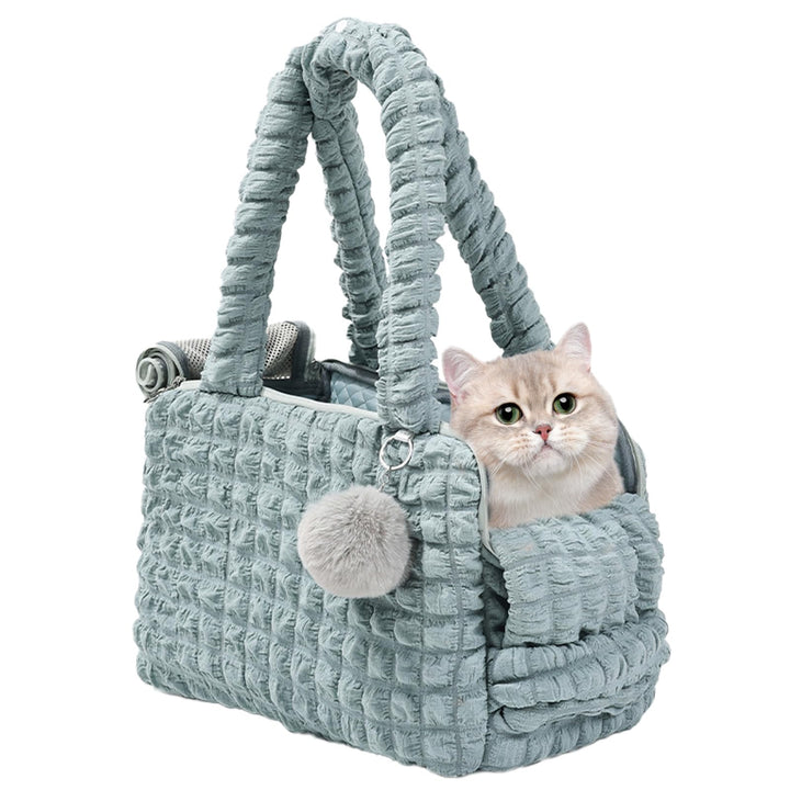 uuclume Weiche Tragetaschen für Katzen, modische Luftpolstertasche, Gesteppte Handtasche mit flausch
