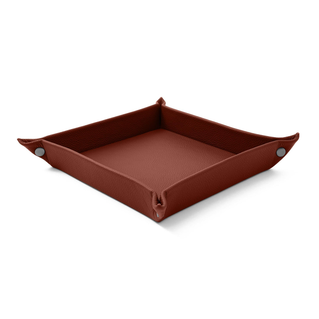 Eglooh - Iris - Taschenleerer aus echtem Leder Orange Braun - Schreibtisch-Organizer mit modernem De