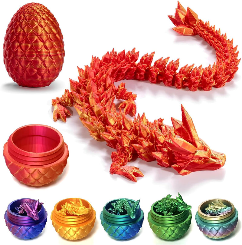 Yearsahrk 3D Gedrucktes Drachenei Geheimnisvolle Drachen Spielzeug Realistische Realistische Bewegli