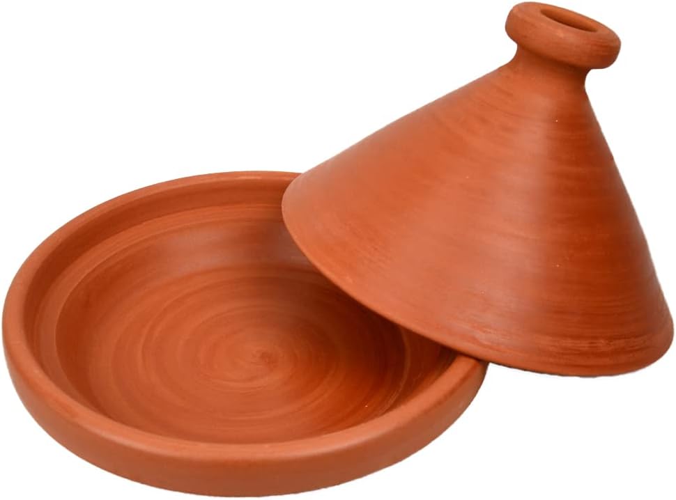Marokkanische Tajine zum Kochen, original aus marokko, für 4-5 Person, Ø 30 cm, handgetöpfert aus Ma