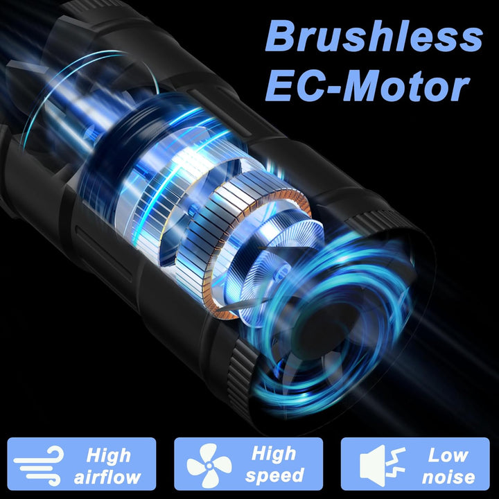 Rohrventilator 100mm, Rohrlüfter 221m³/h, EC Motor Ausgestattet Steckdose mit Timer, Verzögerung, Te