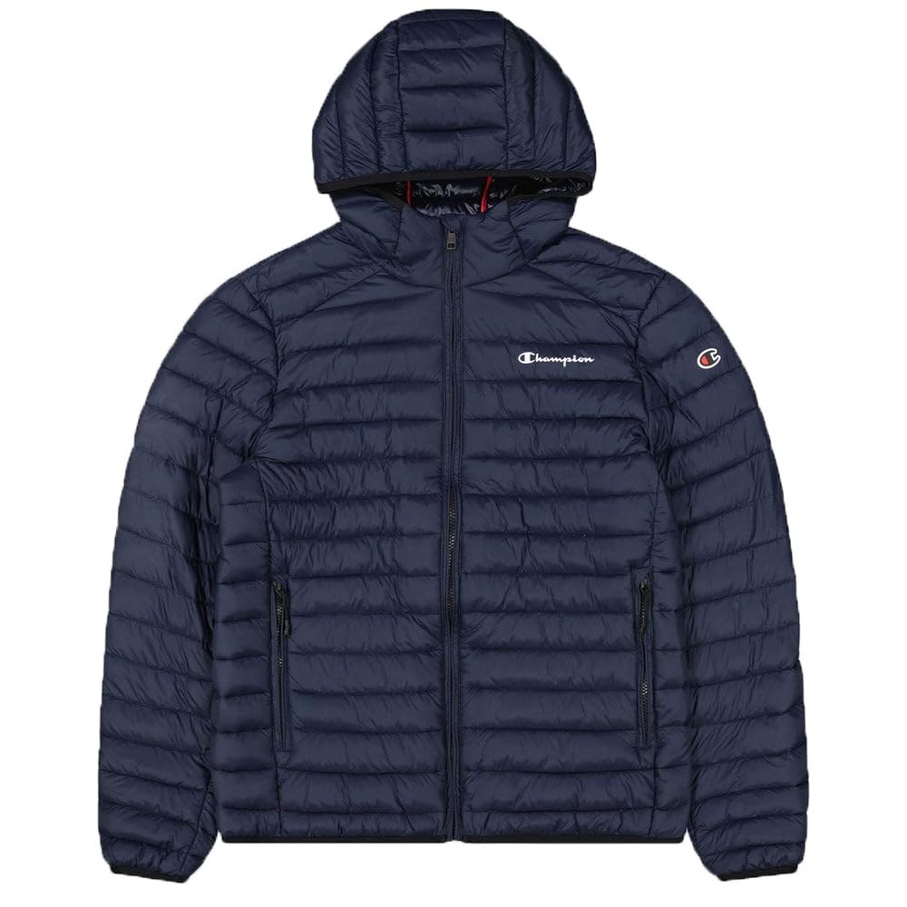 Champion Herren Legacy Outdoor Small Logo Hooded Wattierte Jacke L Schwarz, L Schwarz