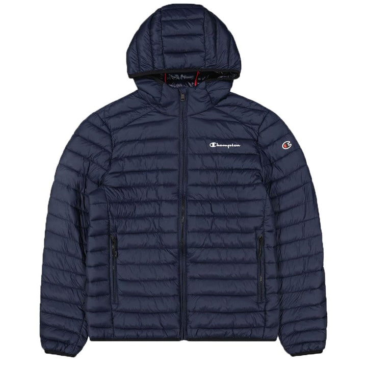 Champion Herren Legacy Outdoor Small Logo Hooded Wattierte Jacke L Schwarz, L Schwarz