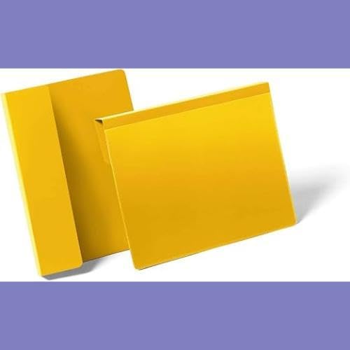 Durable Kennzeichnungstasche mit Falz, für Dokumente in A5 quer, Packung à 50 Stück, Gelb, 172204 A5
