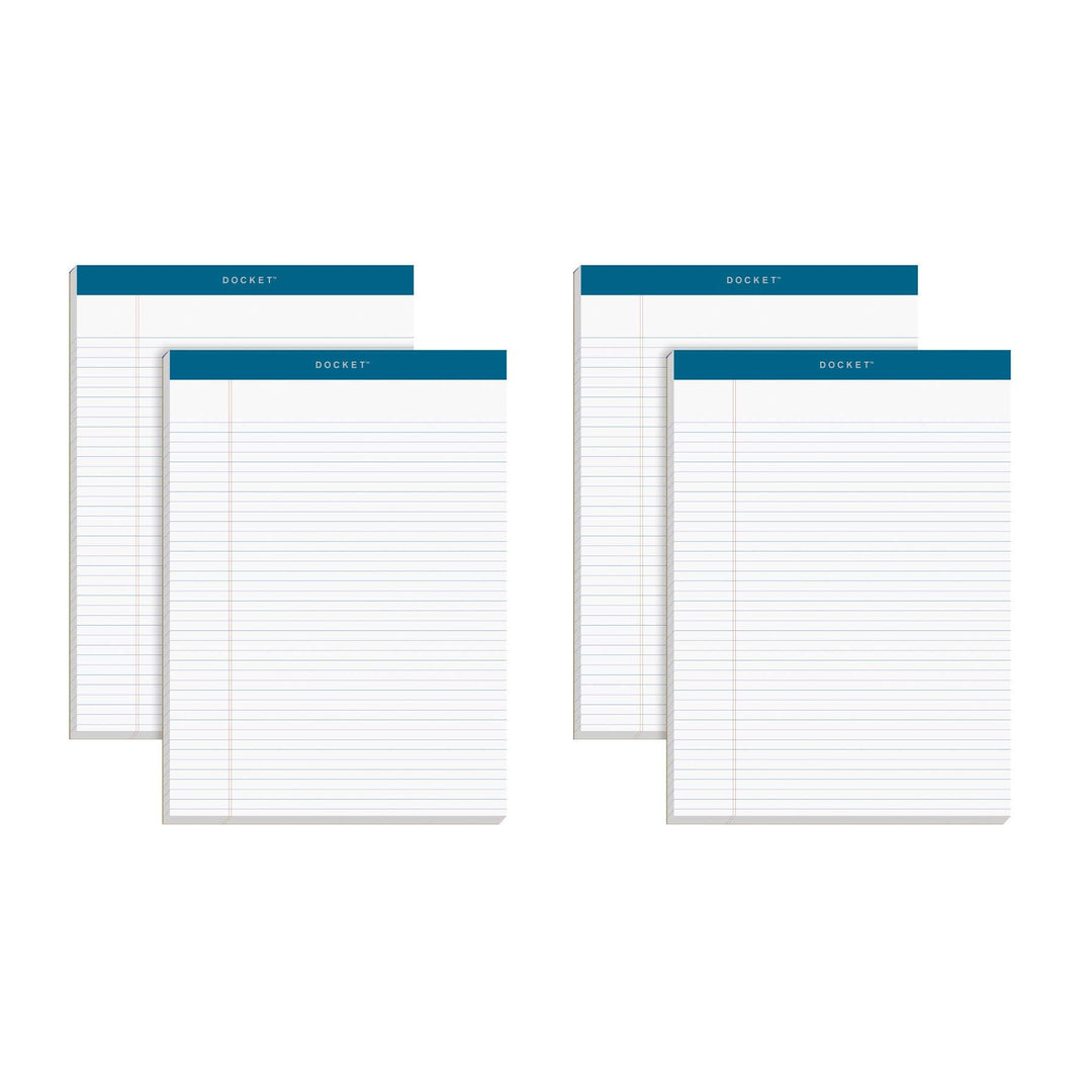 Tops Double Docket Writing Tablet, 8–1/2 x 11–3/10,2 cm, perforiert, weiss, schmal, Rule, 100 Blatt