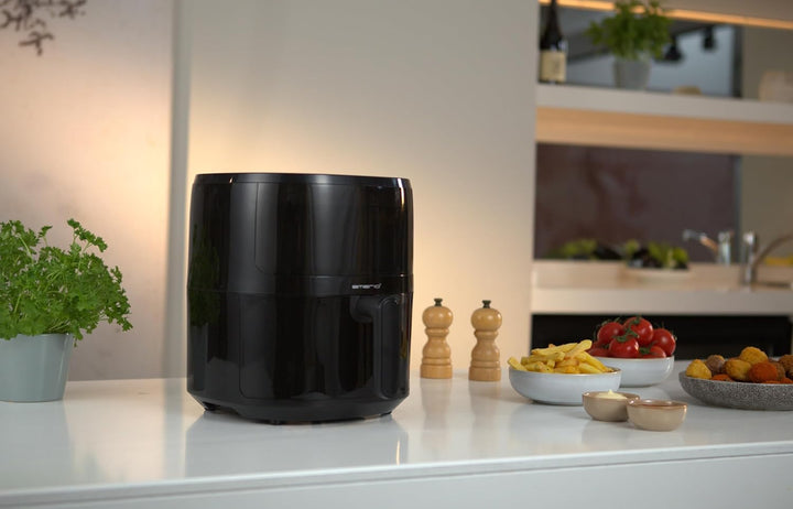 Emerio AF-129329.3 AirFryer, digitale Heissluftfritteuse mit Sichtfenster, 5 l Volumen, 1500 W, Schw