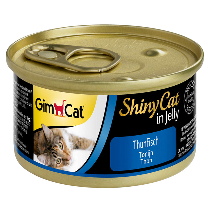 GimCat ShinyCat in Jelly Thunfisch - Nassfutter mit Fisch und Taurin für Katzen - 48 Dosen (48 x 70