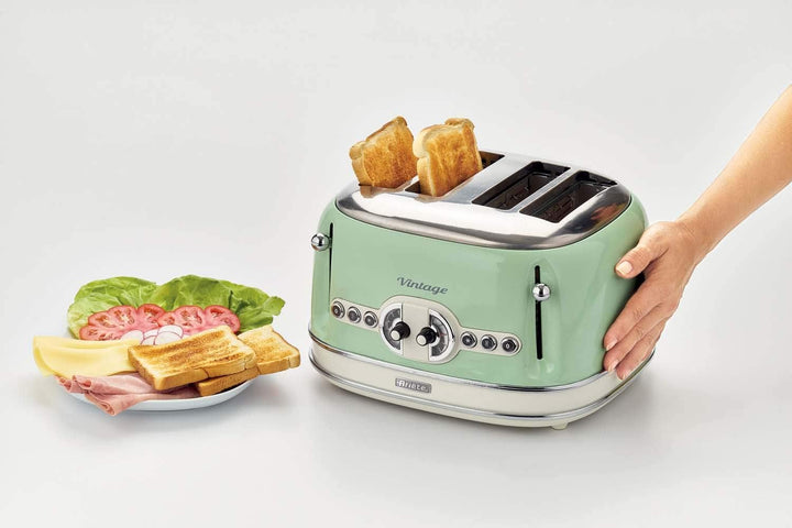 Ariete 156/04-green Vintage 4-Schlitz-Toaster, lackiertes Edelstahl, Grün & 2869 Vintage Wasserkoche