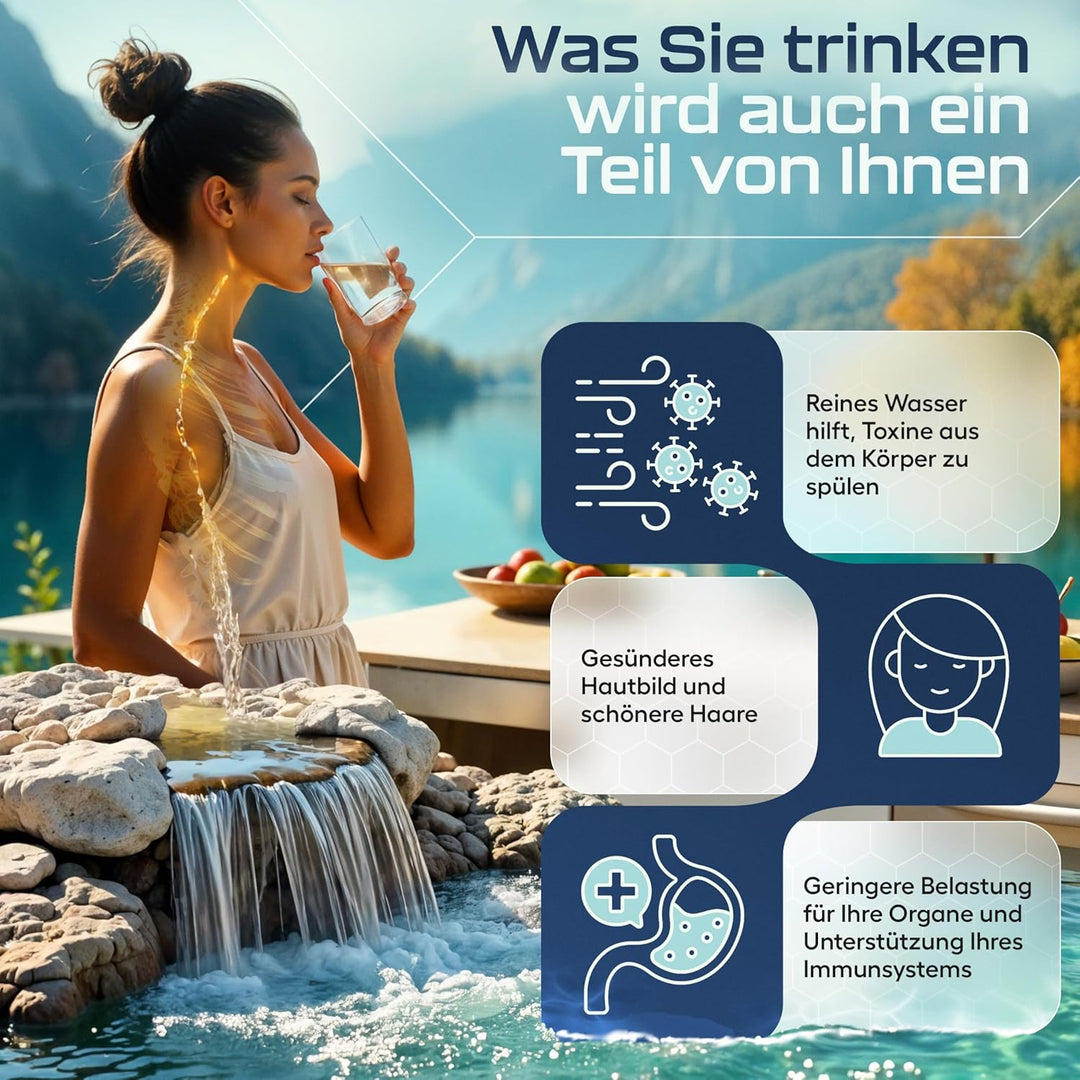 VILTARO® Osmoseanlage für Trinkwasser [5-stufiges Filtersystem, 6 Temperaturstufen, mobil ohne Wasse