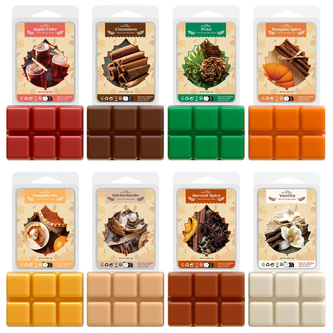 Herbst Duftwachs für Duftlampe, Natürliches Wax Melts Sojawachs Schmilzt, Wachswürfel, Duftwachswürf