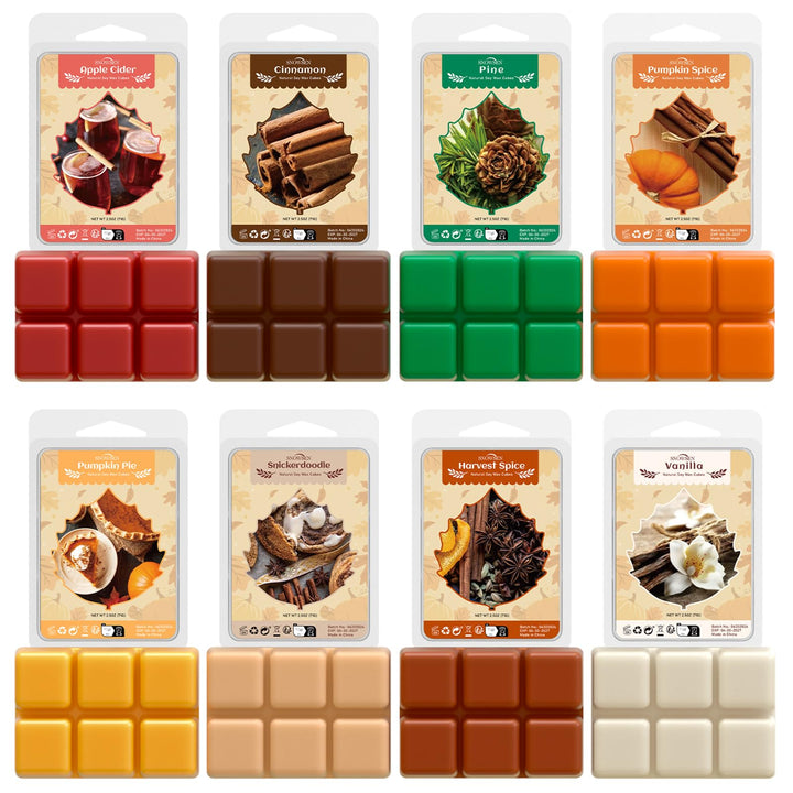 Herbst Duftwachs für Duftlampe, Natürliches Wax Melts Sojawachs Schmilzt, Wachswürfel, Duftwachswürf