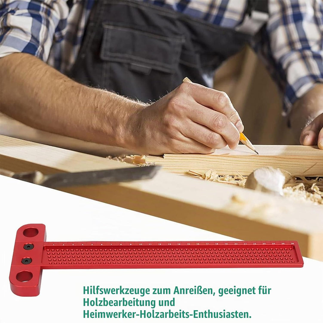 T Lineal t-förmiges Loch Messlineal Loch Holzbearbeitung Aluminium Ritznadel Holzbearbeitung Ritzwer