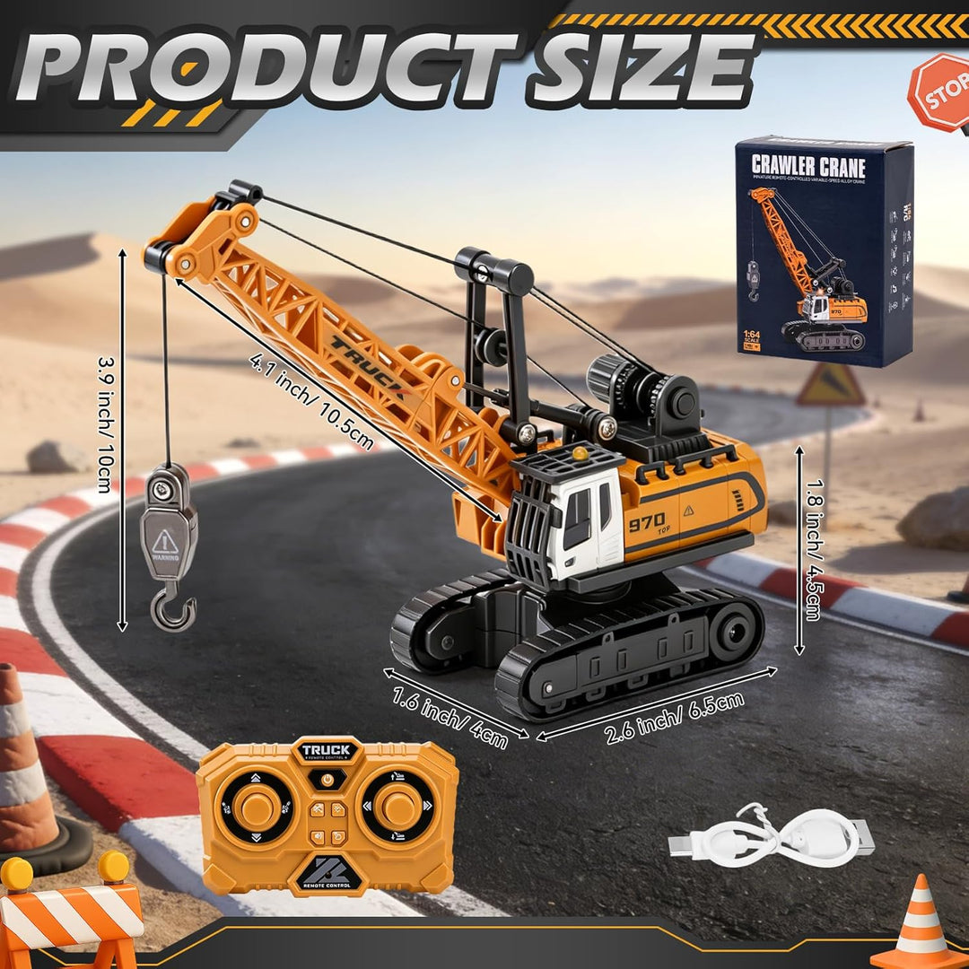 Mini Kran Spielzeug, 1:64 RC Kranfahrzeug mit APP-Steuerung &amp; 2,4GHz Fernbedienung, Ausfahrbarem Kra