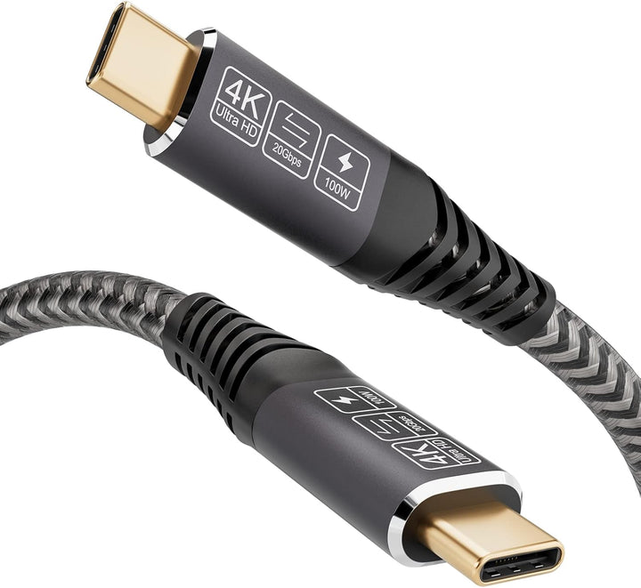 CAKOBLE USB C Kabel auf USB C 2M, USB 3.2 Gen2 Typ C ladekabel, 20 Gbps Datenübertragung, 100W 20V/5