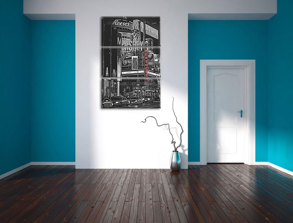 berühmtes Hershey's in New York schwarz/weiss Spezial 3-Teiler Leinwandbild 120x80 Bild auf Leinwand