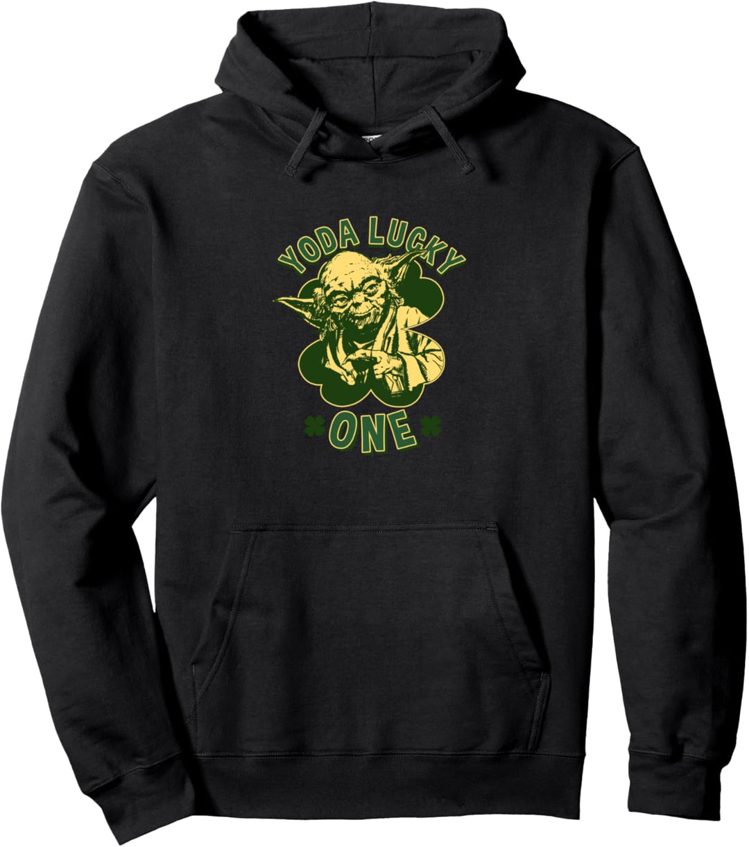 Star Wars St. Patrick's Day Yoda Lucky One Retro Clover Pullover Hoodie