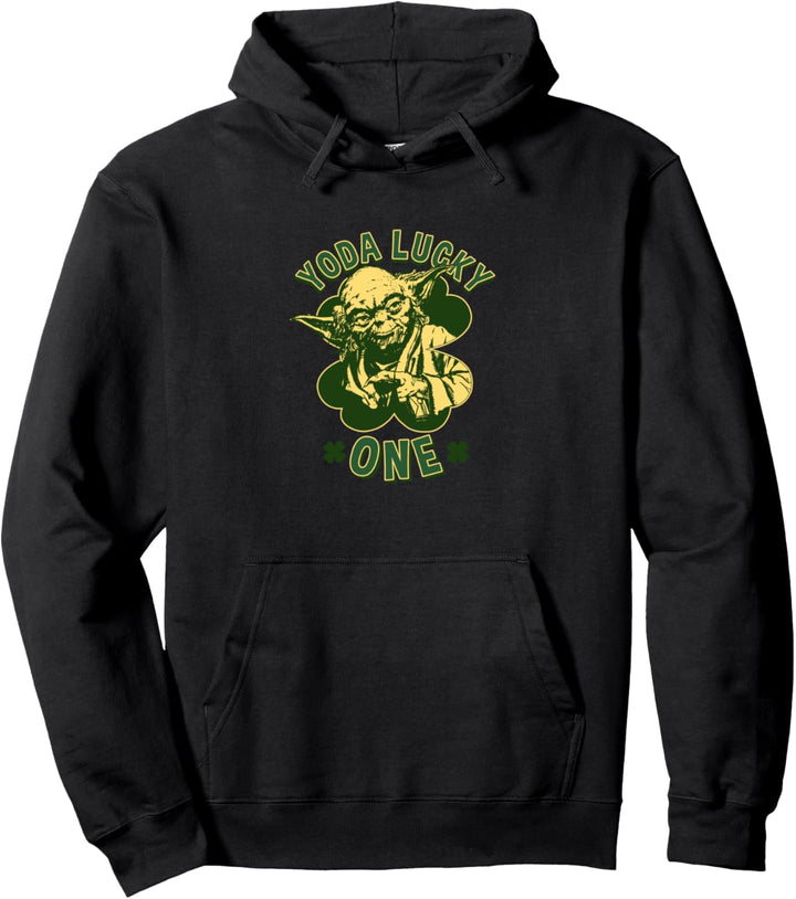 Star Wars St. Patrick's Day Yoda Lucky One Retro Clover Pullover Hoodie